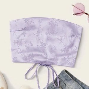 SATIN JACQUARD PURPLE SKIRT SET